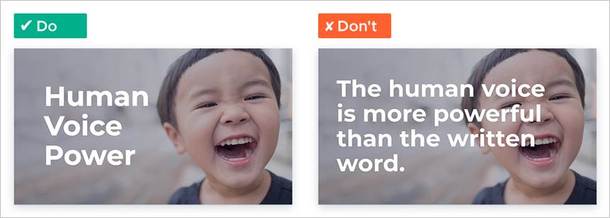 在演示幻灯片中使用空白的提示：使用单词而不是句子